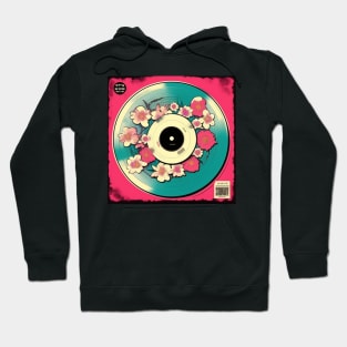 Vintage Floral Vinyl Record Pink Aesthetic Album Cover Hoodie